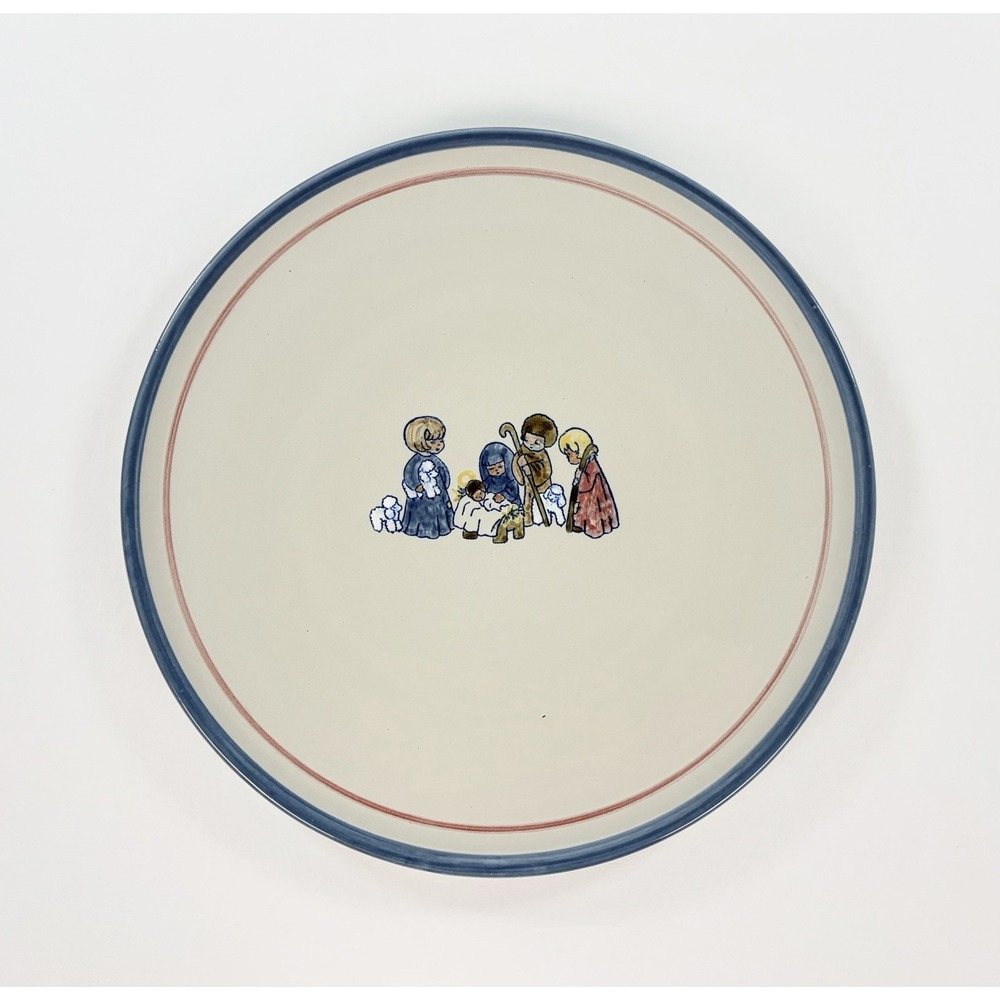 Vintage Louisville Stoneware Nativity Christmas 16" Large Serving Plate Platter